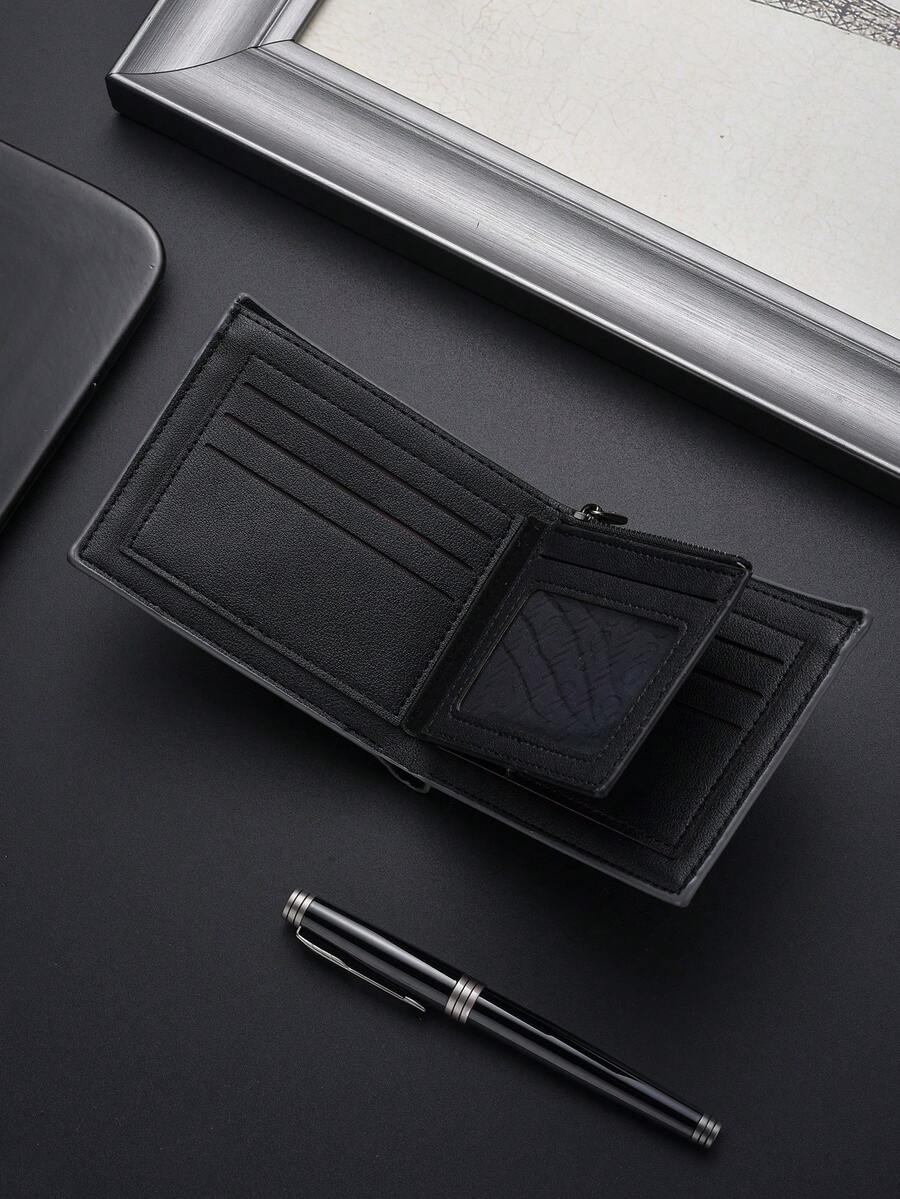 Classic Vintage Men’s Slim Wallet – Super Thin Leather Billfold for Young Adults & Students, Multifunctional Card Case, Mini & Compact
