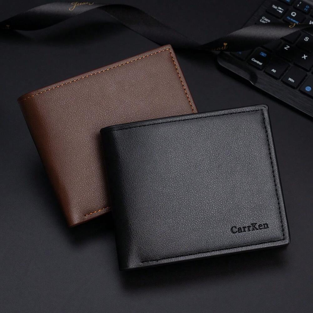 Men’s Short Black Business Wallet – Multifunctional Bi-Fold with Zippered Coin Pocket, Multiple Credit Card Slots, Durable & Stylish Design