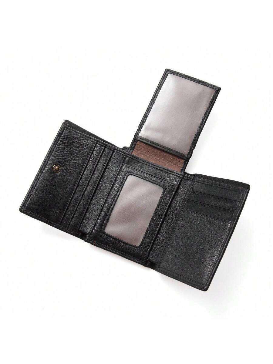 Men’s Ultra Slim Trifold Genuine Leather Wallet – Brown Small Card Holder with Large Capacity, Travel Essential & Perfect Gift for Fathers Day