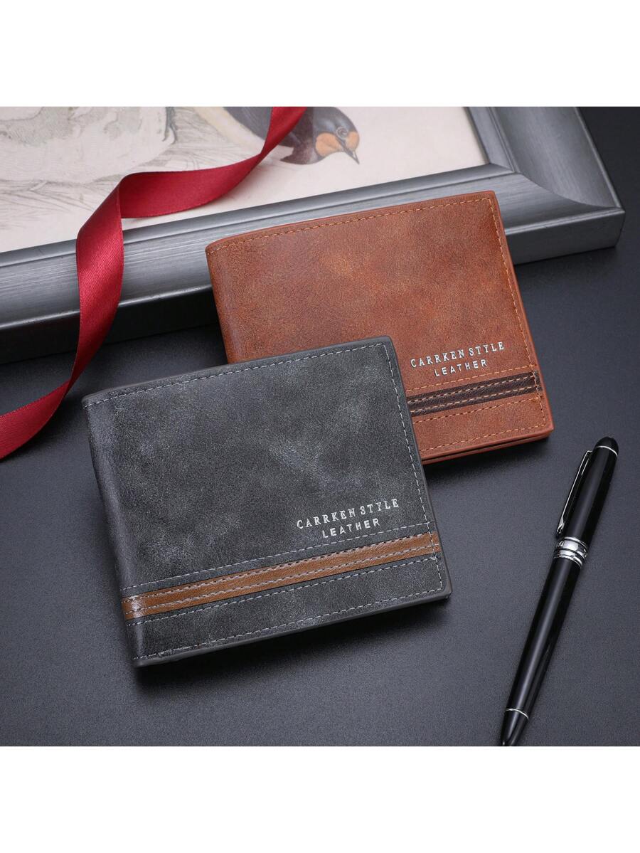 Men’s Stylish Multi-Card Slot Short Wallet – European & American Charm, Multifunctional Design, Perfect for Teens, Casual, Travel, Vacation & Gifts