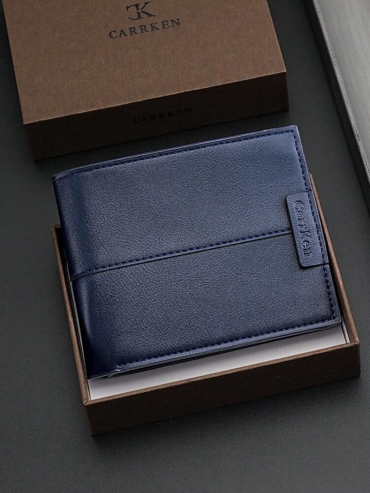 Men’s Fashion Black Faux Leather Wallet – Retro Style, Multi-Card Slots with Coin & Bank Card Pockets, Perfect for Holiday Travel, Valentine’s & Chinese New Year Gifts