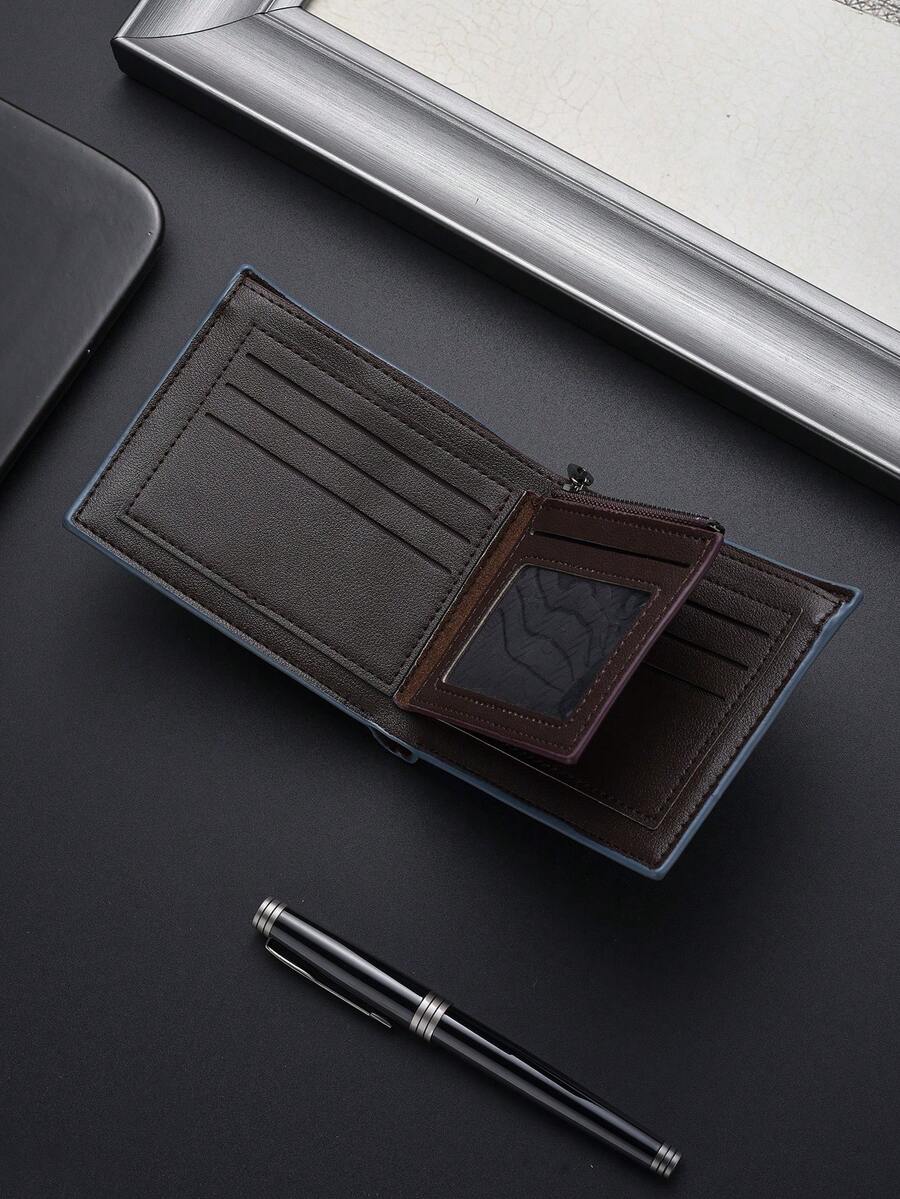 Classic Vintage Men’s Slim Wallet – Super Thin Leather Billfold for Young Adults & Students, Multifunctional Card Case, Mini & Compact