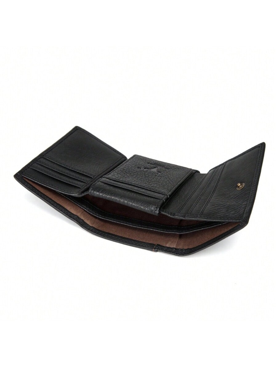 Men’s Ultra Slim Trifold Genuine Leather Wallet – Brown Small Card Holder with Large Capacity, Travel Essential & Perfect Gift for Fathers Day