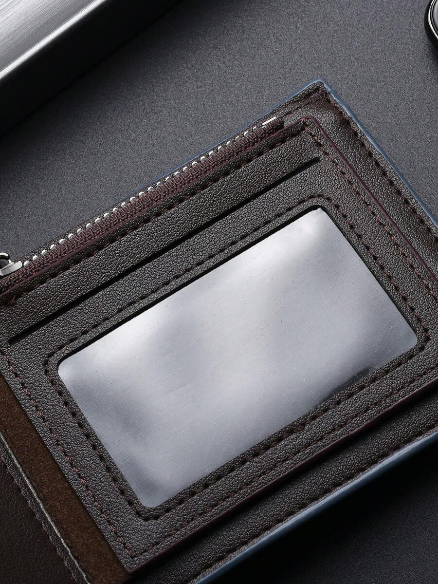 Classic Vintage Men’s Slim Wallet – Super Thin Leather Billfold for Young Adults & Students, Multifunctional Card Case, Mini & Compact