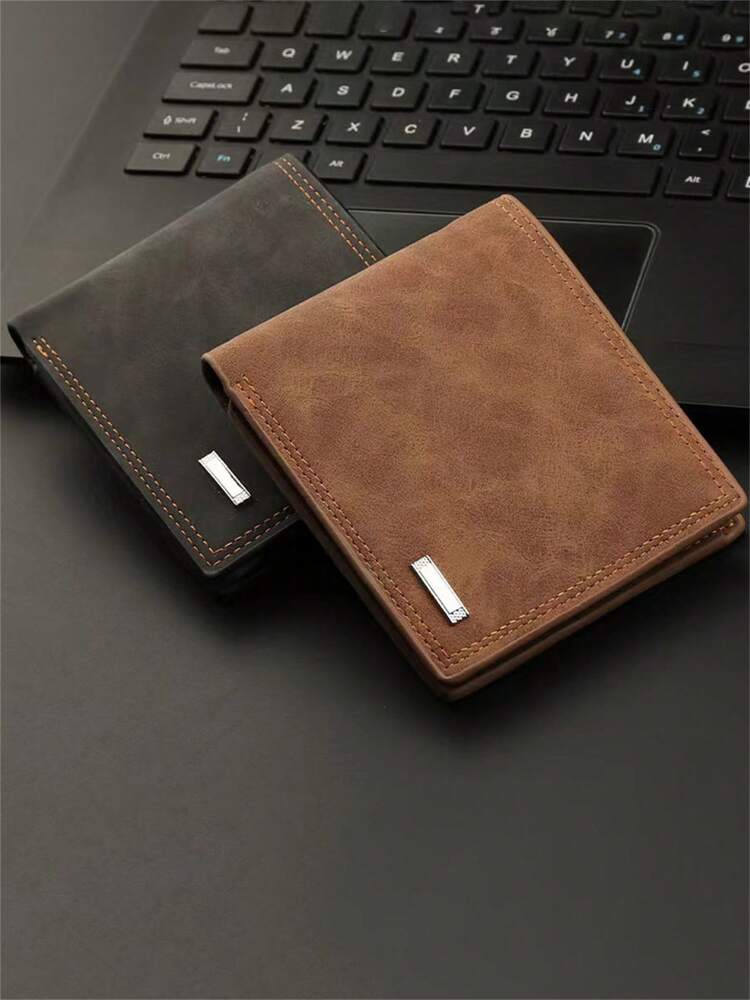 Men’s Short Bifold Leather Wallet – Multifunctional Purse, Fashionable Design, Perfect for Teens, Casual, Outdoor, Travel, Vacation & Graduation Gifts