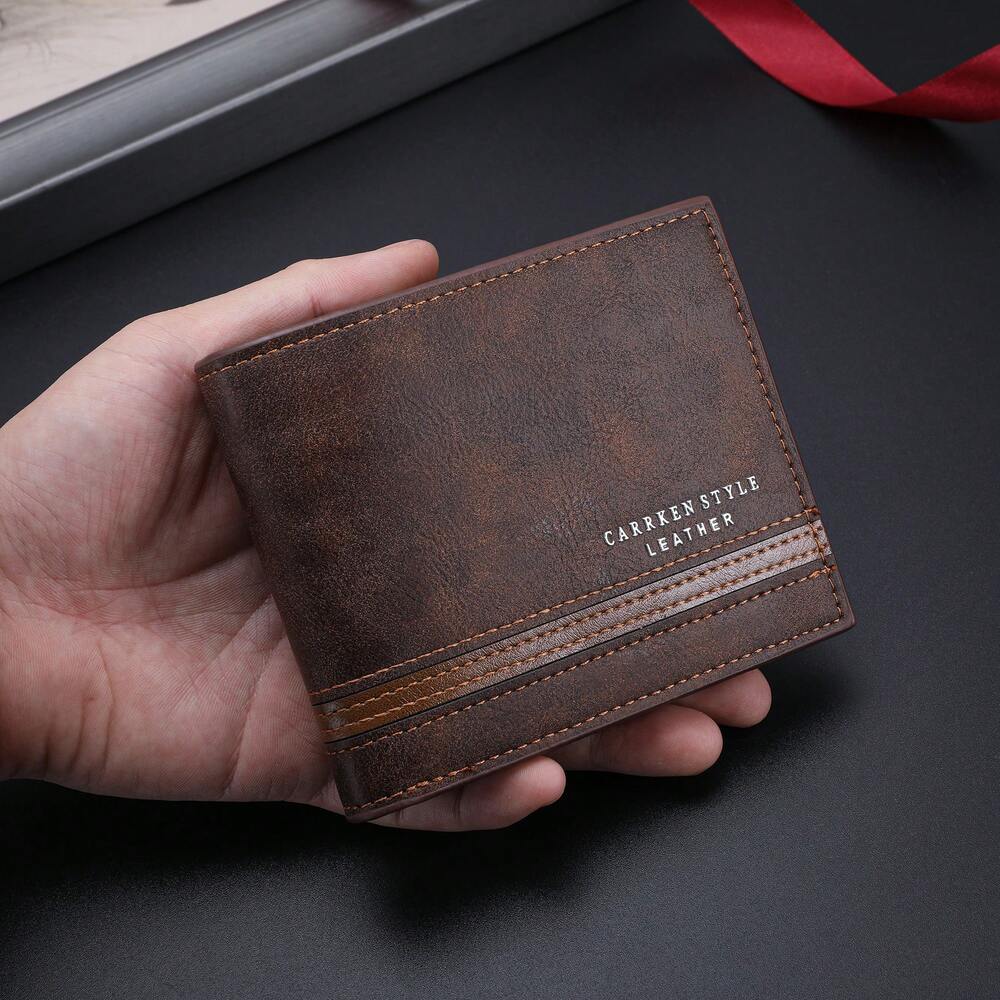Men’s Stylish Multi-Card Slot Short Wallet – European & American Charm, Multifunctional Design, Perfect for Teens, Casual, Travel, Vacation & Gifts