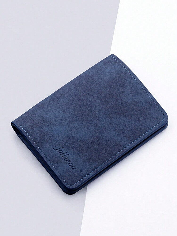 Unisex Two-Fold Small Wallet – Multi-Card Holder with Coin Purse, Business & Credit Card Organizer, Compact Black/Gray Mini Wallet