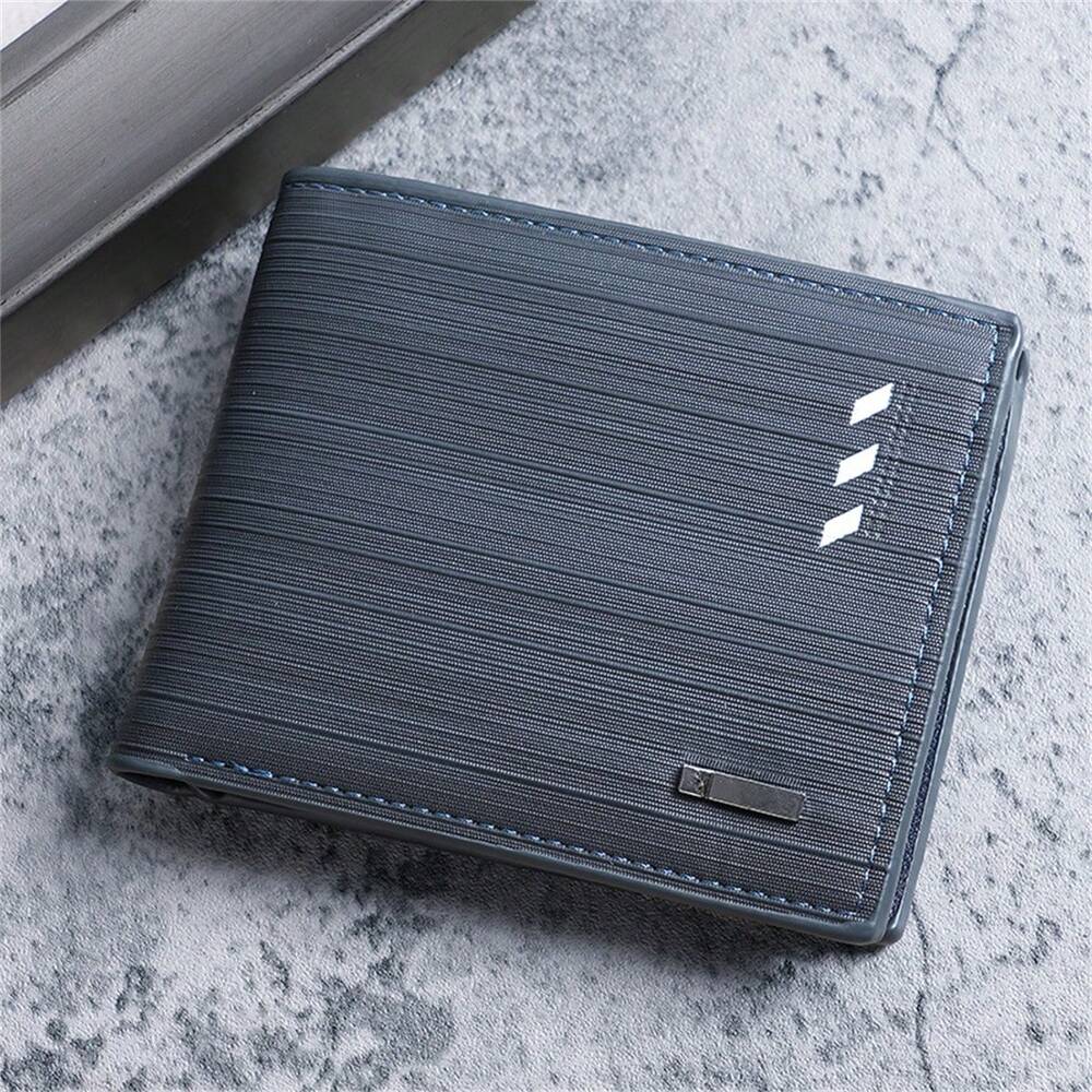 Men’s Short Wallet with Zipper Coin Pocket – Fashionable Bifold Design with Multi-Card Slots, Ideal for Business, Travel & Gift Occasions