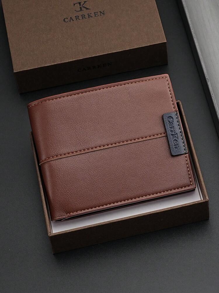 Men’s Fashion Black Faux Leather Wallet – Retro Style, Multi-Card Slots with Coin & Bank Card Pockets, Perfect for Holiday Travel, Valentine’s & Chinese New Year Gifts