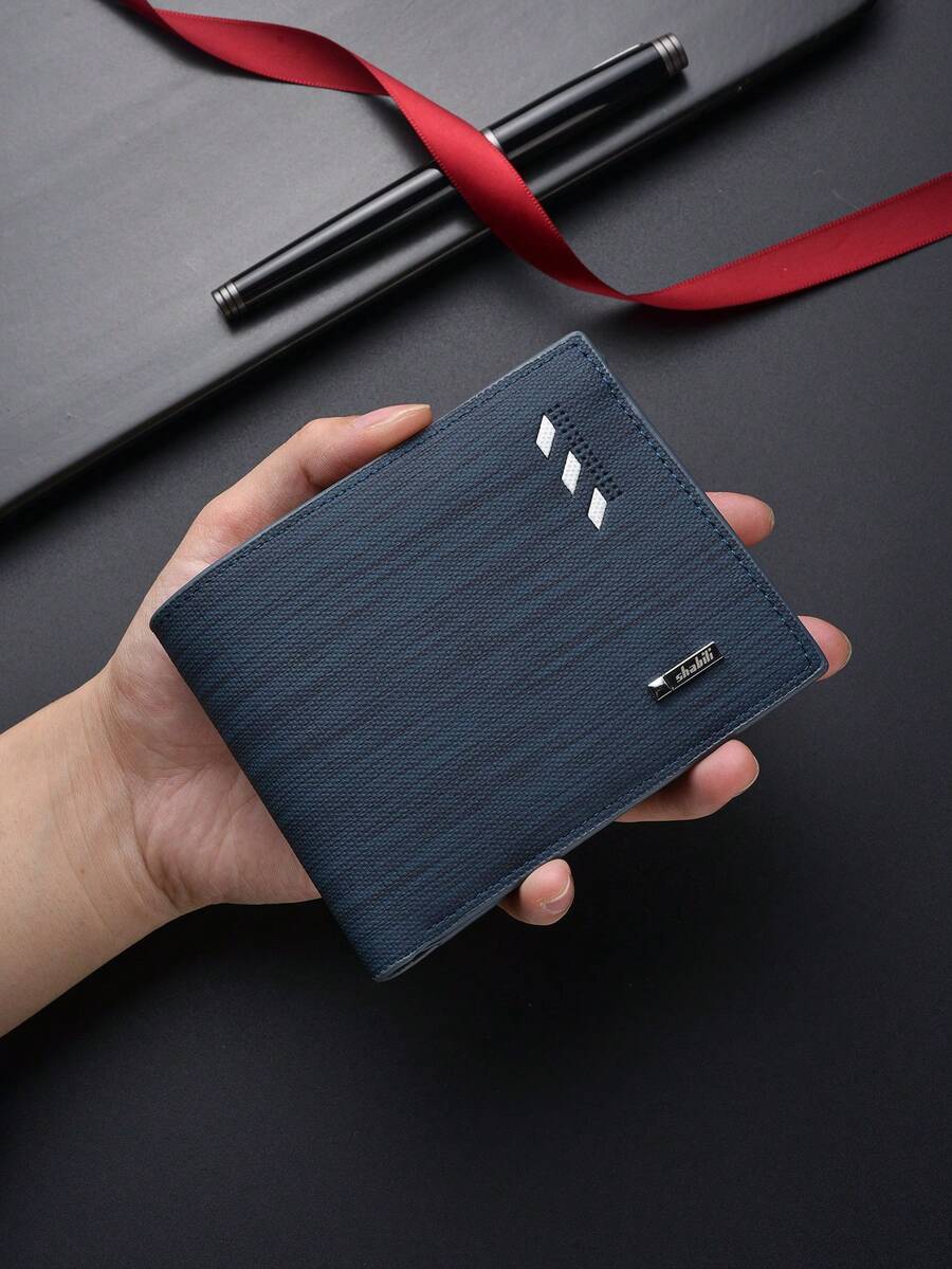 Classic Vintage Men’s Slim Wallet – Super Thin Leather Billfold for Young Adults & Students, Multifunctional Card Case, Mini & Compact