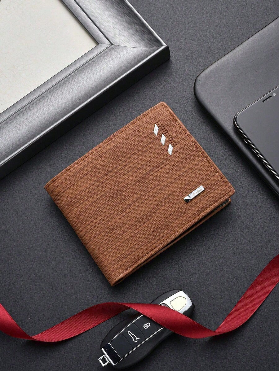 Classic Vintage Men’s Slim Wallet – Super Thin Leather Billfold for Young Adults & Students, Multifunctional Card Case, Mini & Compact