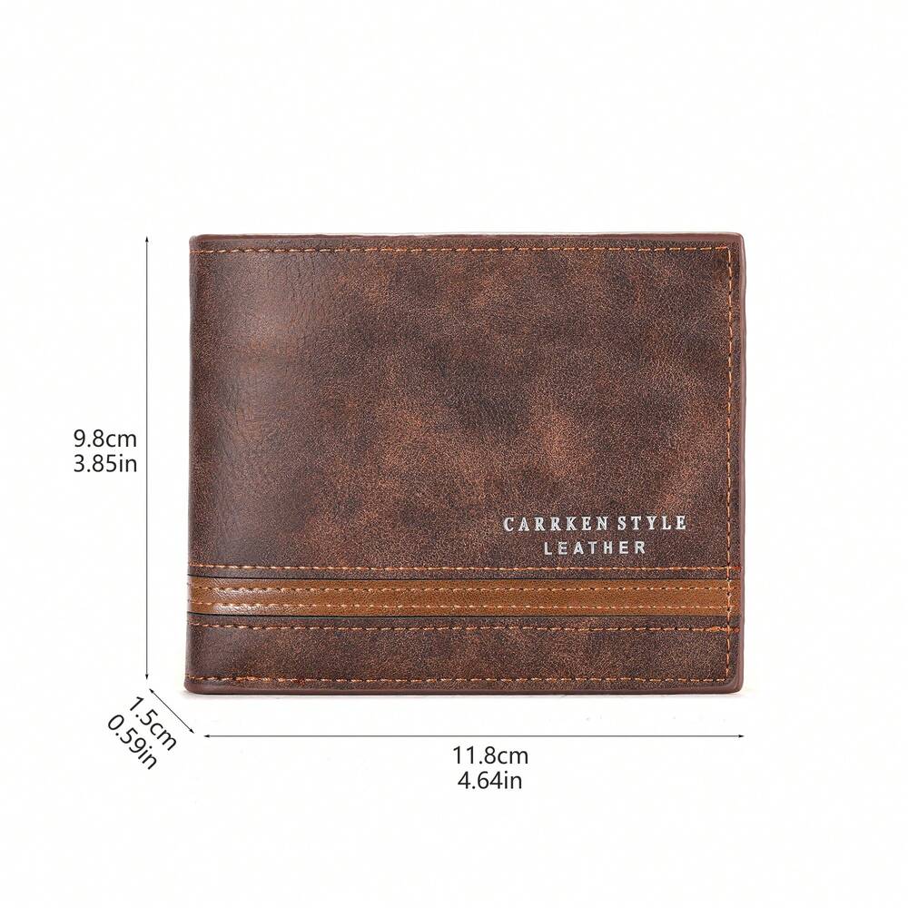 Men’s Stylish Multi-Card Slot Short Wallet – European & American Charm, Multifunctional Design, Perfect for Teens, Casual, Travel, Vacation & Gifts