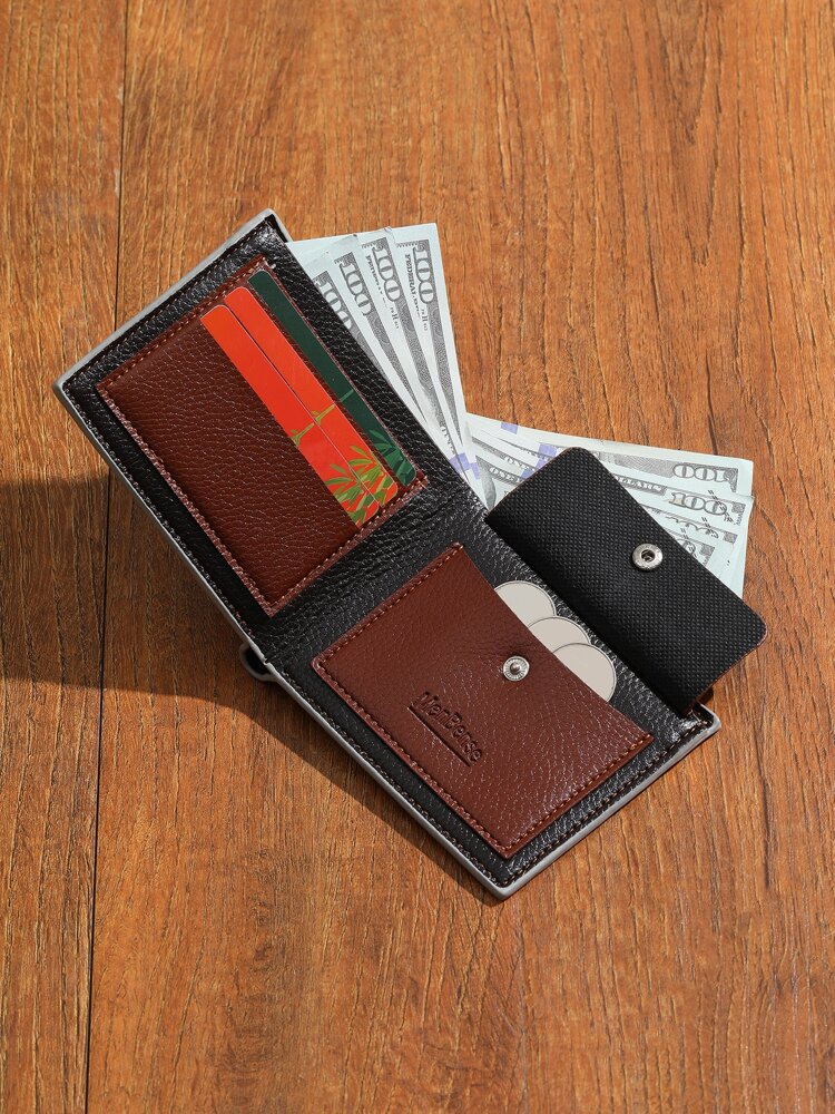 Men’s Small Bi-Fold Wallet with Letter Graphic – Compact Coin & Cash Pocket, Perfect for Business, College, Commuting & Gift Occasions