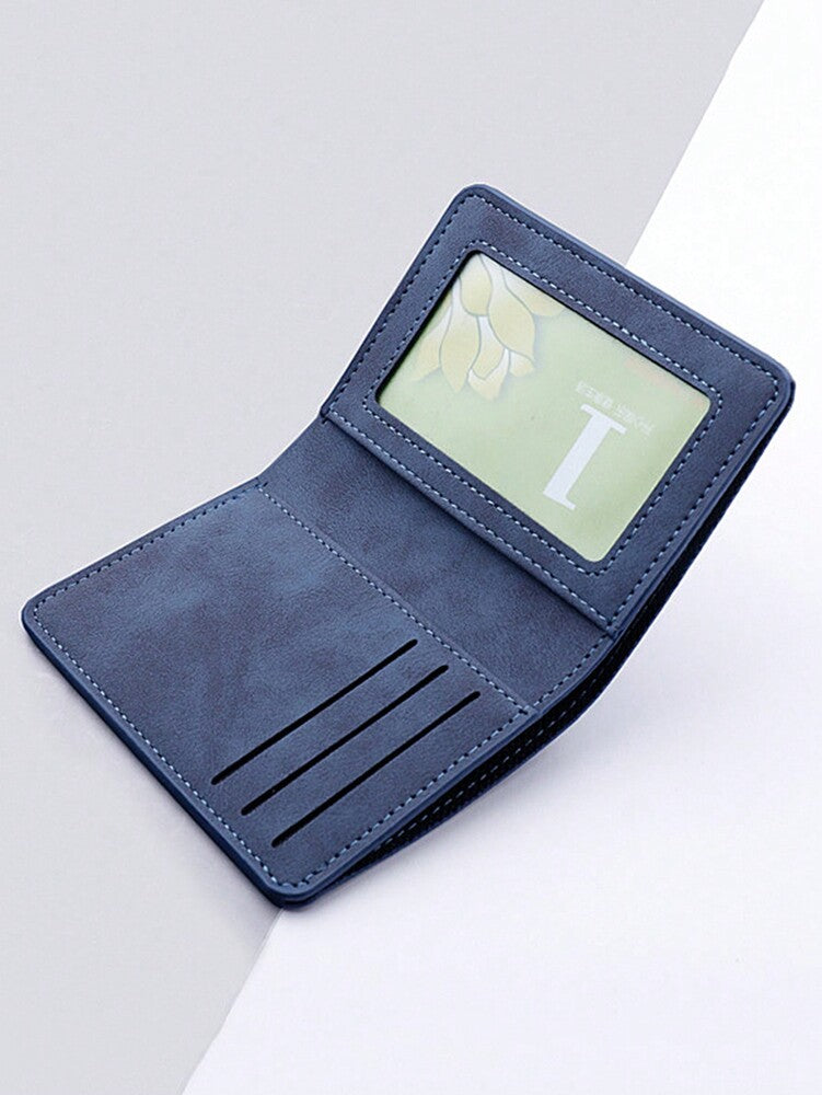 Unisex Two-Fold Small Wallet – Multi-Card Holder with Coin Purse, Business & Credit Card Organizer, Compact Black/Gray Mini Wallet