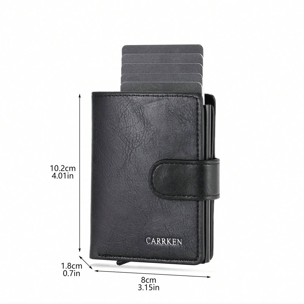 Men’s New Smooth Buckle Wallet – Multi-Functional Aluminum Auto Eject Card Holder, Perfect for Teens, Travel, Casual, Vacation, Graduation & Birthday Gifts