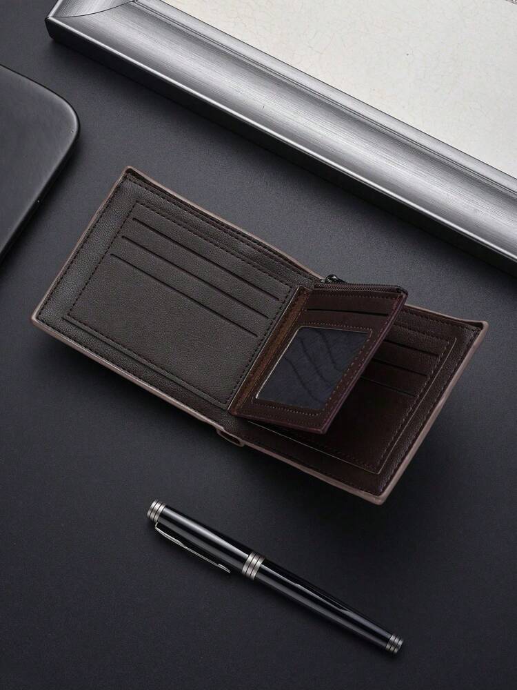 Classic Vintage Men’s Slim Wallet – Super Thin Leather Billfold for Young Adults & Students, Multifunctional Card Case, Mini & Compact