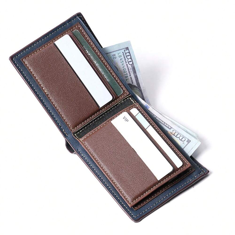Men’s Short Wallet with Zipper Coin Pocket – Fashionable Bifold Design with Multi-Card Slots, Ideal for Business, Travel & Gift Occasions