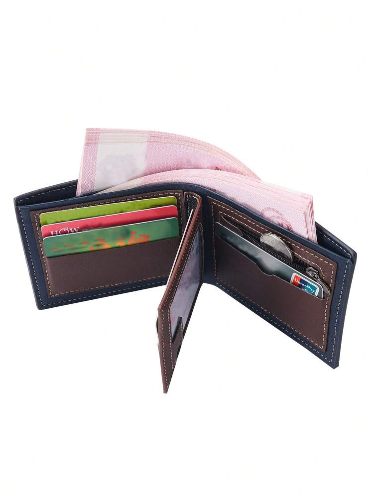 Men’s PU Leather Short Wallet – 8-Card Travel & ID Holder with Coin Pocket, Perfect for Business, Casual Outfits, Gifts & Everyday Carry