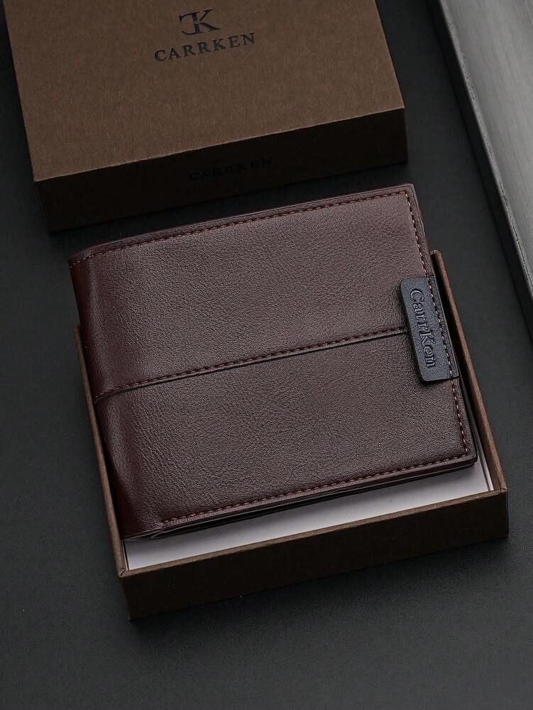 Men’s Fashion Black Faux Leather Wallet – Retro Style, Multi-Card Slots with Coin & Bank Card Pockets, Perfect for Holiday Travel, Valentine’s & Chinese New Year Gifts