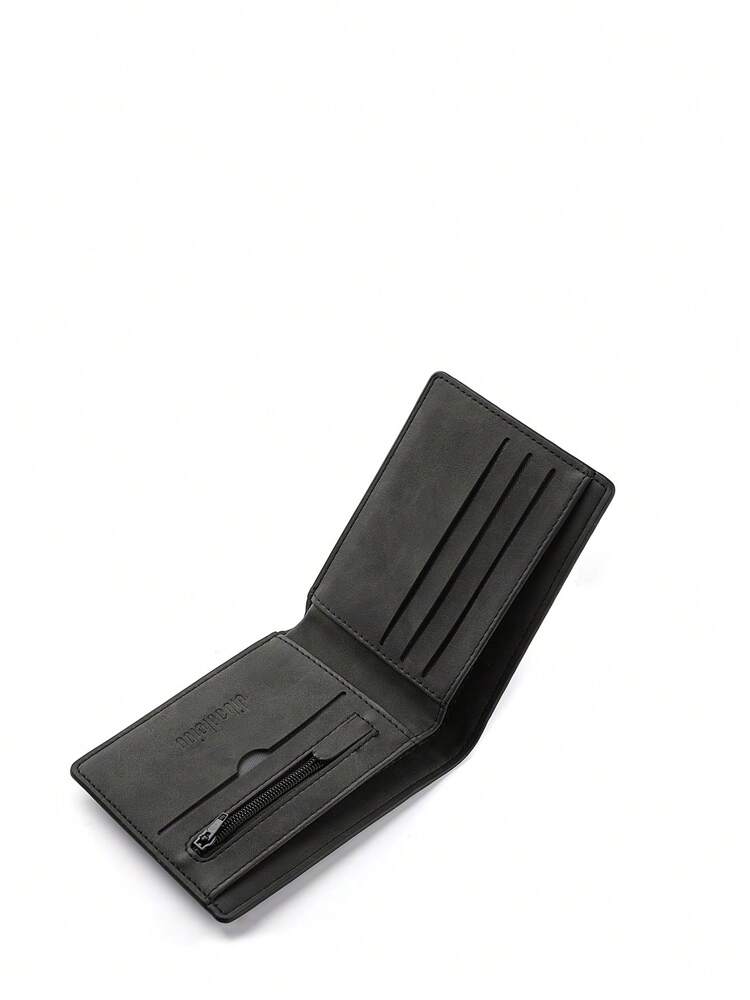 Compact Black PU Leather Wallet – Foldable, Minimalist Design for Men & Women, Ideal for Office, Travel, College & Thoughtful Gift Occasions