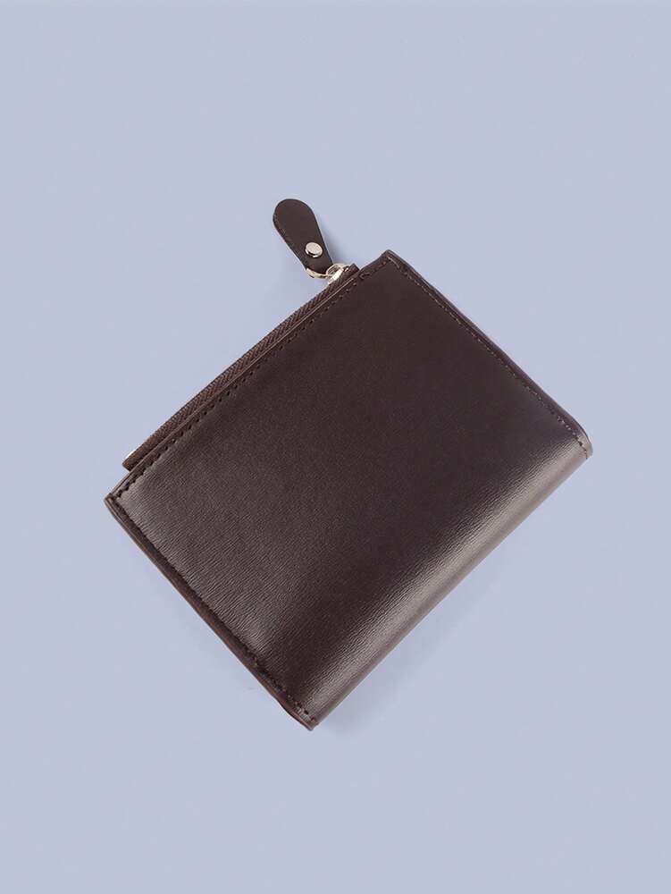 Men’s PU Leather Short Bifold Wallet – Solid Color, Multi-Functional with Coin Pouch, 13 Card Slots & Zipper Clutch, Perfect Gift & Mini Wallet