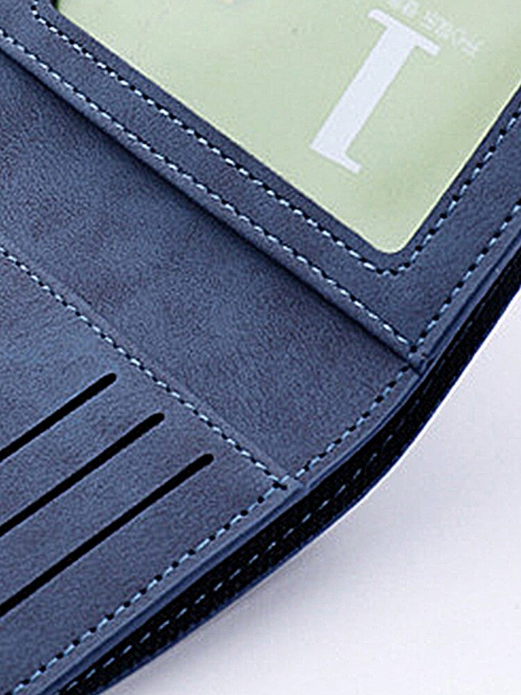 Unisex Two-Fold Small Wallet – Multi-Card Holder with Coin Purse, Business & Credit Card Organizer, Compact Black/Gray Mini Wallet