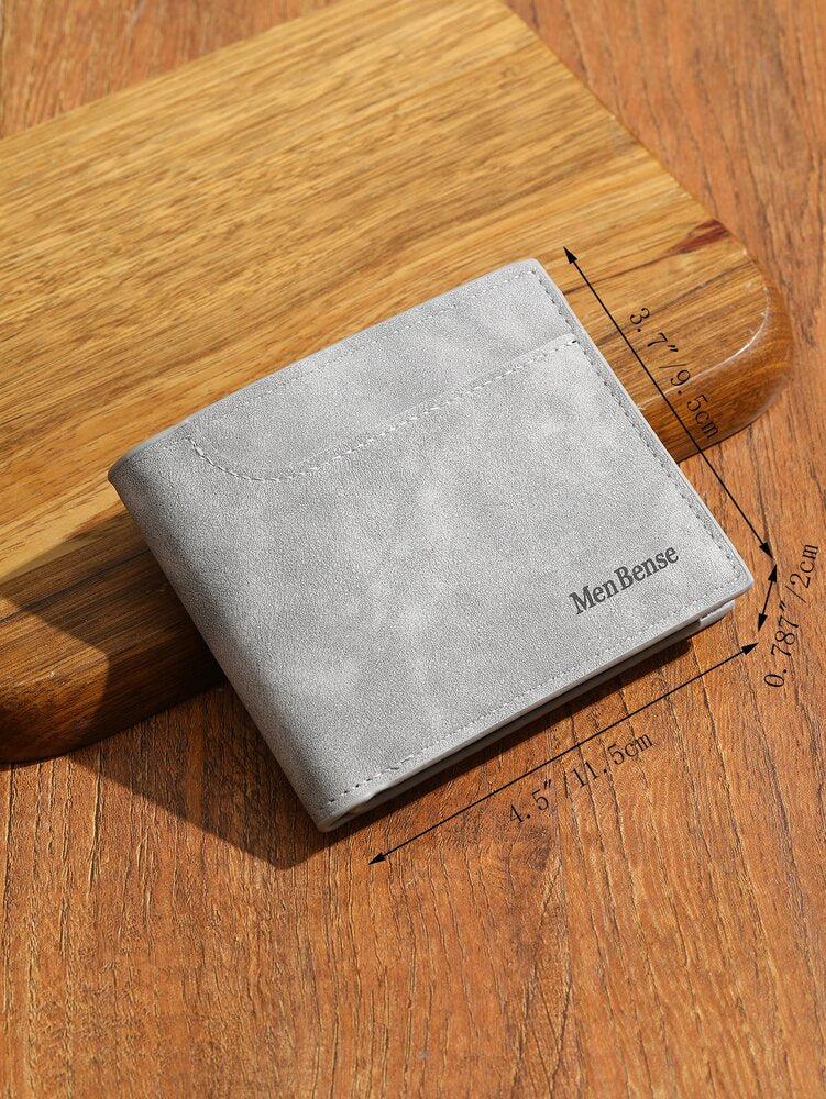 Men’s Small Bi-Fold Wallet with Letter Graphic – Compact Coin & Cash Pocket, Perfect for Business, College, Commuting & Gift Occasions