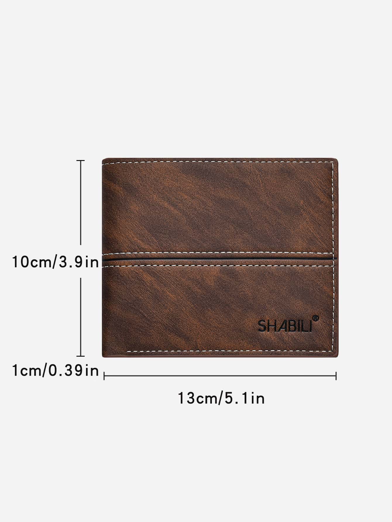 Men’s Small Bi-Fold Wallet with Letter Graphic – Slim, Lightweight with Credit Card & ID Window, Portable Minimalist Design, Perfect Gift for Him