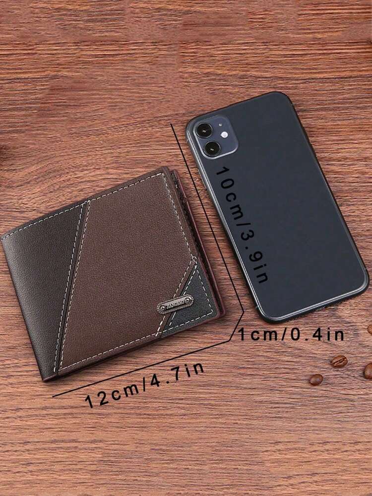 Men’s Classic Patchwork Leather Bi-Fold Wallet – Soft, Large Capacity with Multi Card Slots, Ideal Gift for Business, Halloween & Christmas