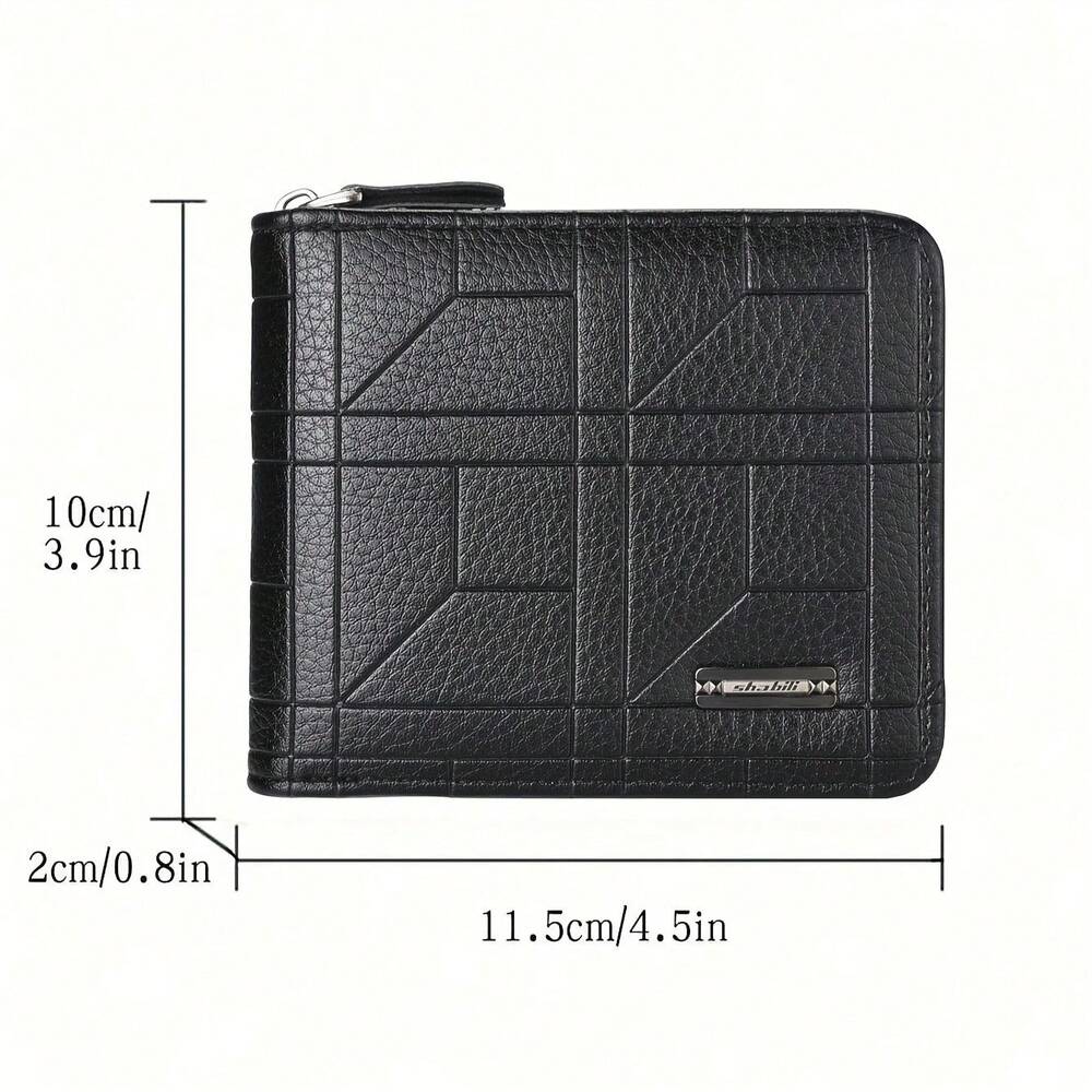 Vintage Style Men’s Faux Leather Wallet – Solid Color, Large Capacity with Multiple Card Slots & Coin Purse, Polyester Lined, Perfect Gift for Men
