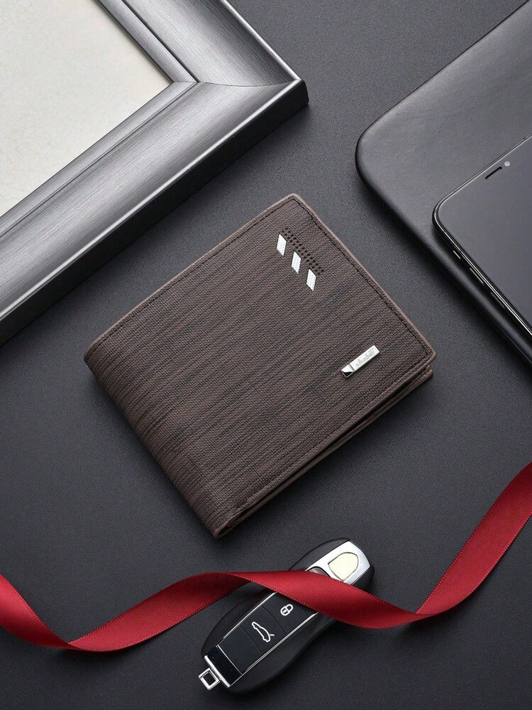 Classic Vintage Men’s Slim Wallet – Super Thin Leather Billfold for Young Adults & Students, Multifunctional Card Case, Mini & Compact