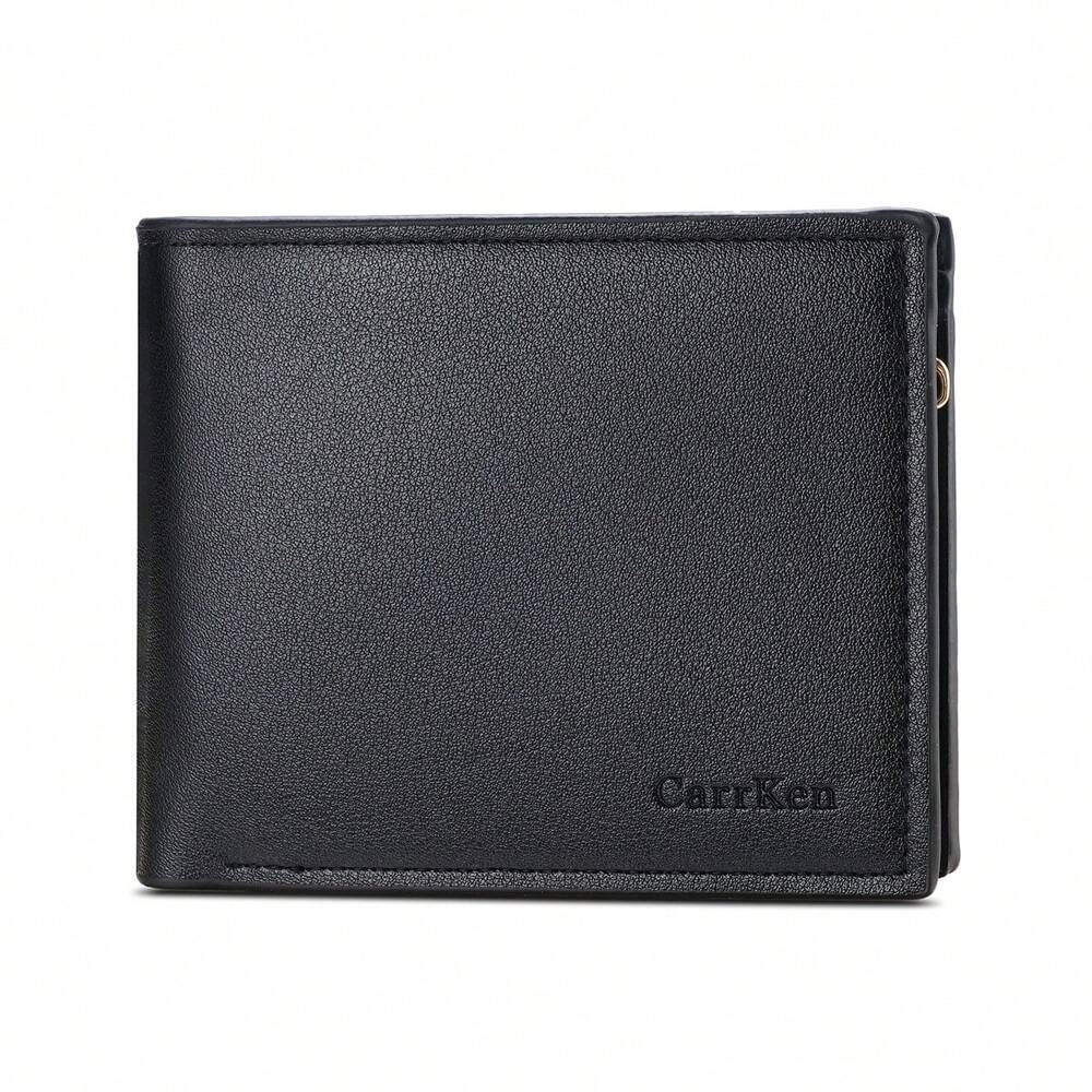 Men’s Short Black Business Wallet – Multifunctional Bi-Fold with Zippered Coin Pocket, Multiple Credit Card Slots, Durable & Stylish Design