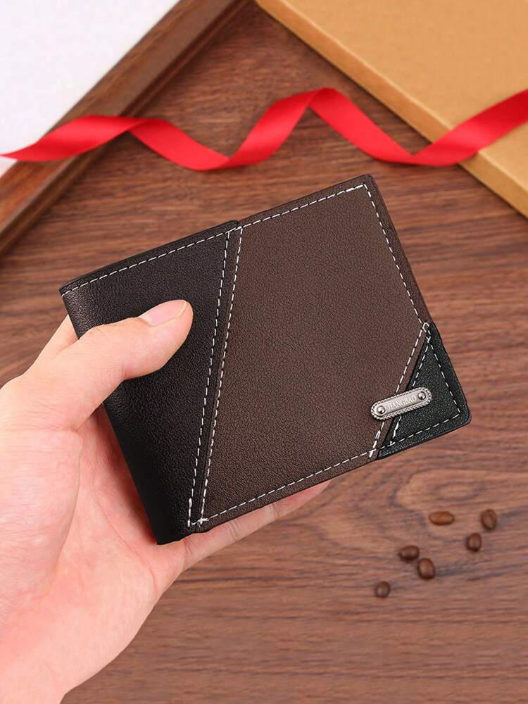 Men’s Classic Patchwork Leather Bi-Fold Wallet – Soft, Large Capacity with Multi Card Slots, Ideal Gift for Business, Halloween & Christmas