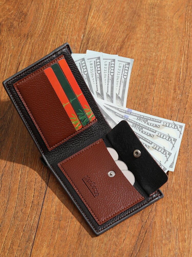 Men’s Small Bi-Fold Wallet with Letter Graphic – Compact Coin & Cash Pocket, Perfect for Business, College, Commuting & Gift Occasions