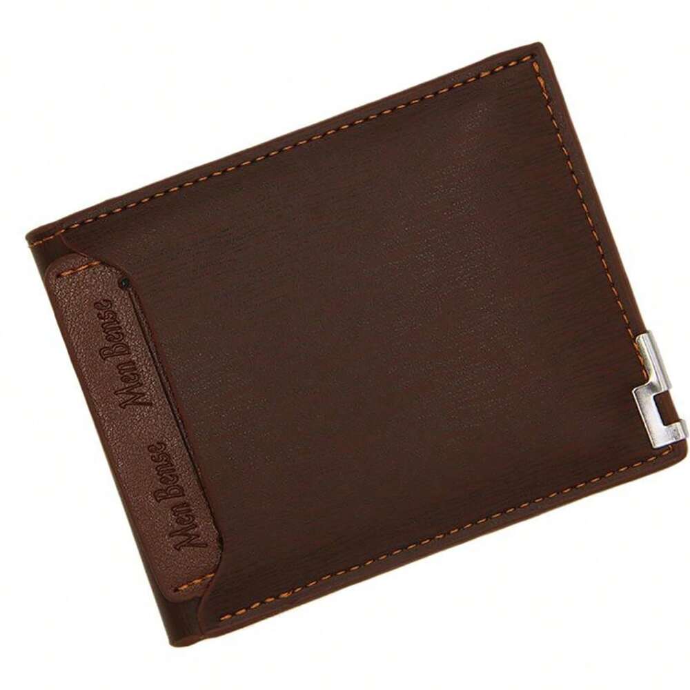 Men’s Leather Wallet Purse – Short Design, Large Capacity with Multi-Card Slots, Business Casual Style, Perfect Birthday, Graduation & Father’s Day Gift