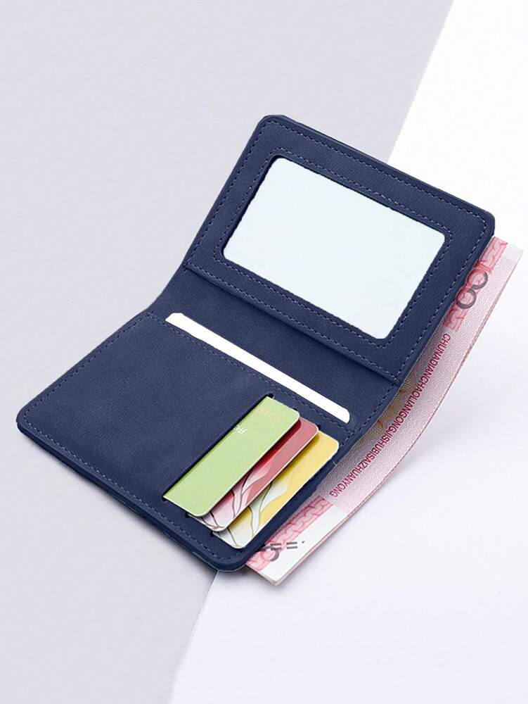 Unisex Two-Fold Small Wallet – Multi-Card Holder with Coin Purse, Business & Credit Card Organizer, Compact Black/Gray Mini Wallet