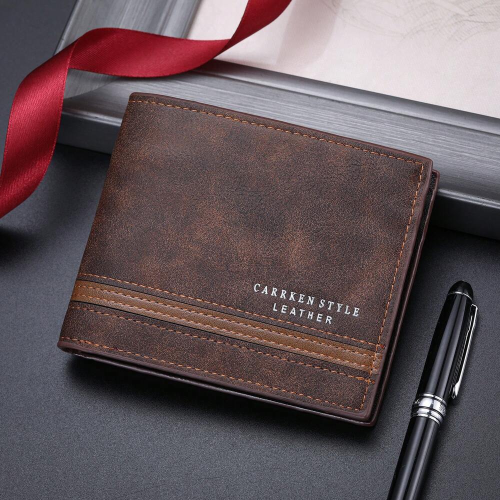 Men’s Stylish Multi-Card Slot Short Wallet – European & American Charm, Multifunctional Design, Perfect for Teens, Casual, Travel, Vacation & Gifts