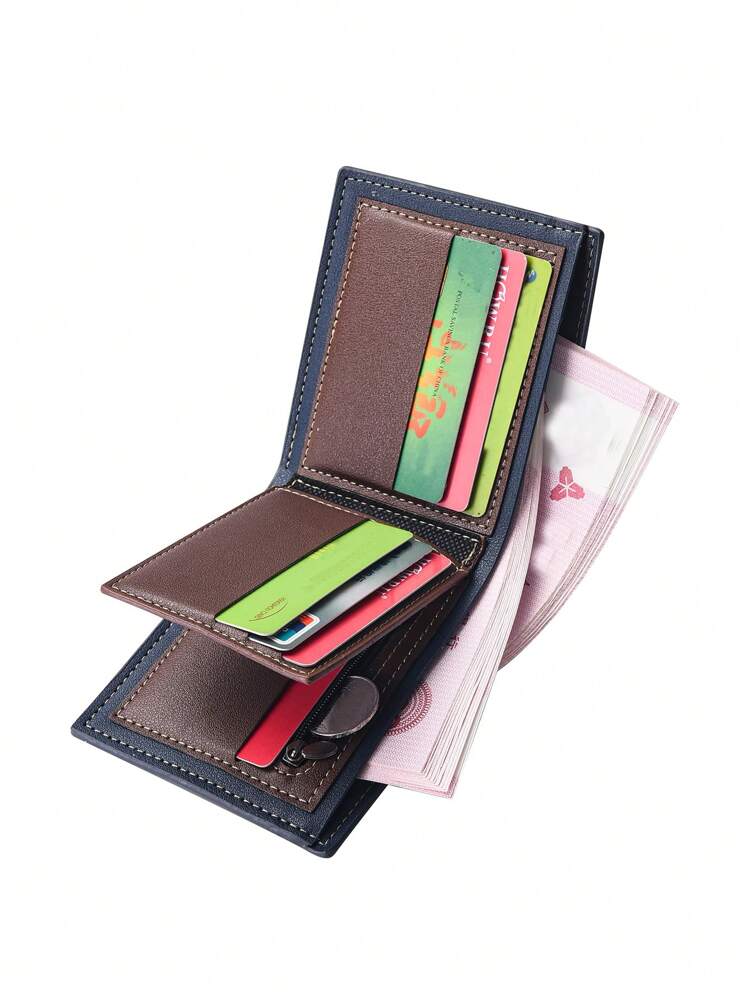 Men’s PU Leather Short Wallet – 8-Card Travel & ID Holder with Coin Pocket, Perfect for Business, Casual Outfits, Gifts & Everyday Carry