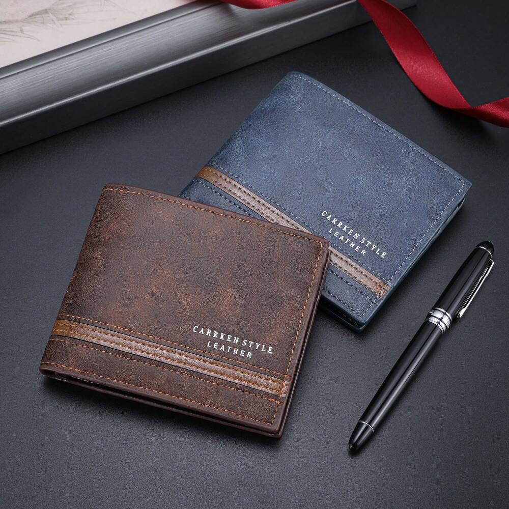 Men’s Stylish Multi-Card Slot Short Wallet – European & American Charm, Multifunctional Design, Perfect for Teens, Casual, Travel, Vacation & Gifts