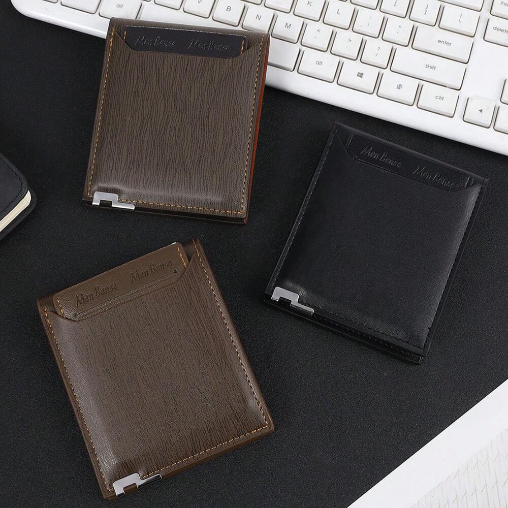 Men’s Leather Wallet Purse – Short Design, Large Capacity with Multi-Card Slots, Business Casual Style, Perfect Birthday, Graduation & Father’s Day Gift