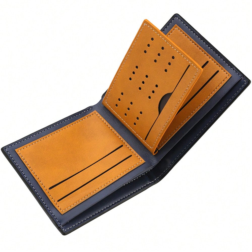 Men’s Vintage PU Leather Short Wallet with Reindeer Pattern – Multi-Function Credit Card Holder, Mini & Compact, Perfect Gift for Men