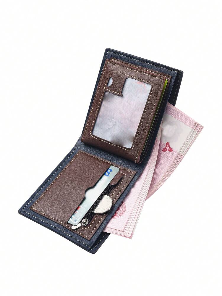 Men’s PU Leather Short Wallet – 8-Card Travel & ID Holder with Coin Pocket, Perfect for Business, Casual Outfits, Gifts & Everyday Carry