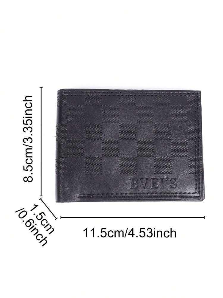 Men’s Fashionable Retro Plaid Short Wallet – PU ID Holder, Minimalist Multi-Slot Coin Purse, Perfect for Teens, Casual, Travel, Graduation & Birthday Gifts