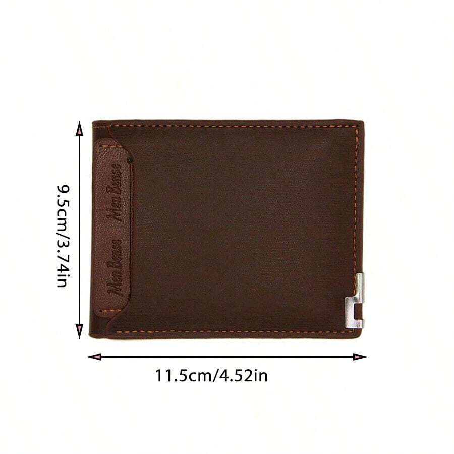 Men’s Leather Wallet Purse – Short Design, Large Capacity with Multi-Card Slots, Business Casual Style, Perfect Birthday, Graduation & Father’s Day Gift