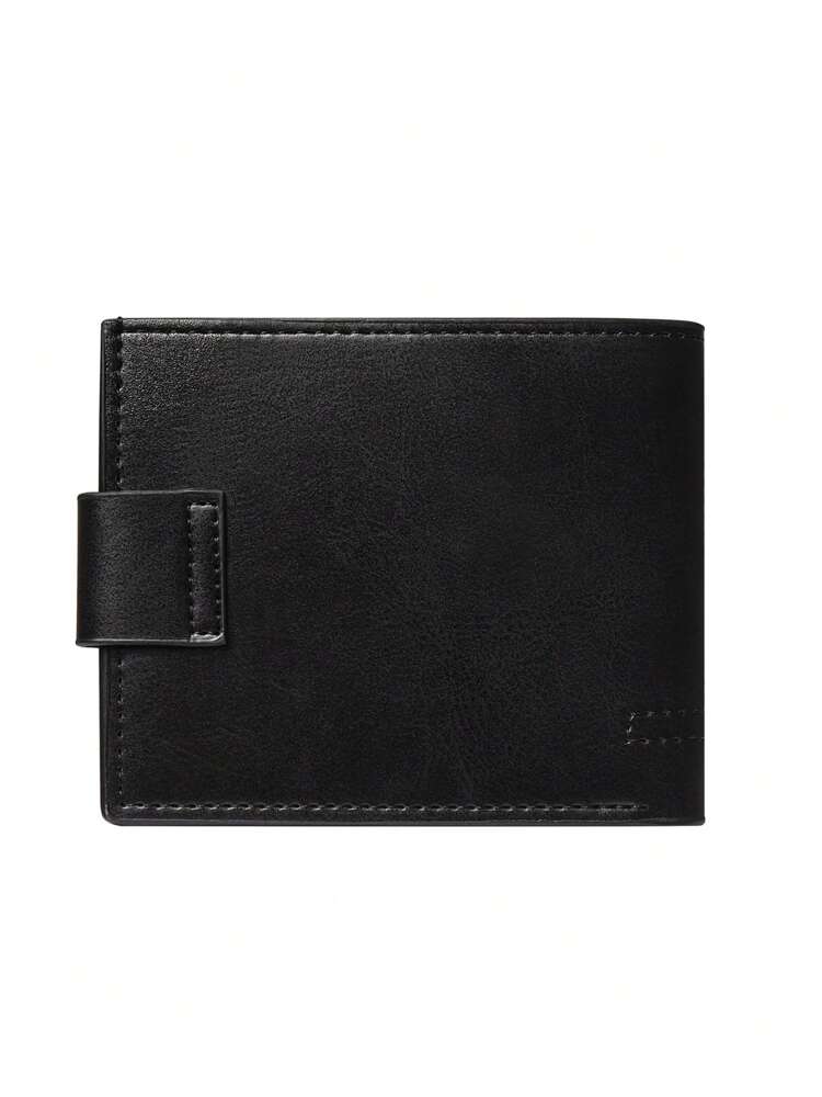 Men’s Short Bifold PU Leather Wallet with Magnetic Closure – Multi Card Slots & Coin Purse, Unisex Travel Pass Holder, Retro Style Compact Wallet