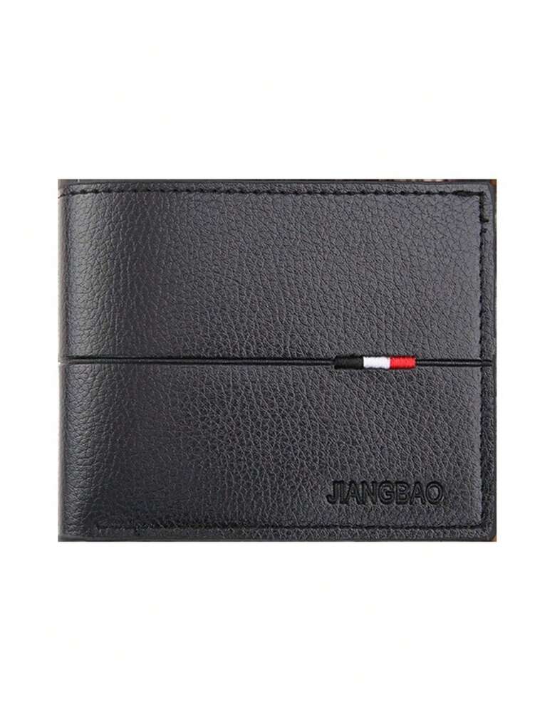 Men’s Solid Color Small Bi-Fold Wallet – Ultra-Thin with ID Window, Multi-Card Slots, Portable for College, Work & Business, Ideal Gift for Birthday & Father’s Day