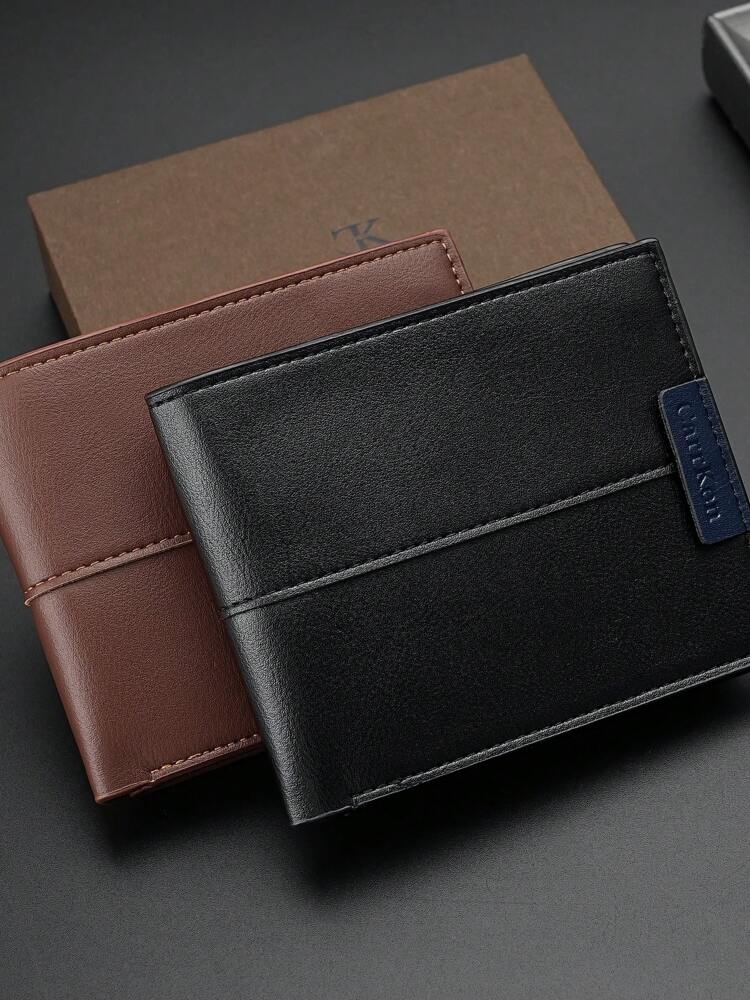 Men’s Fashion Black Faux Leather Wallet – Retro Style, Multi-Card Slots with Coin & Bank Card Pockets, Perfect for Holiday Travel, Valentine’s & Chinese New Year Gifts