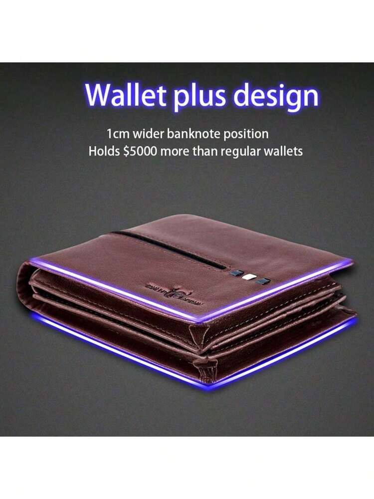 Men’s Genuine Leather RFID Blocking Short Wallet – Bull Head Pattern, Three-Fold with Multiple Card Slots, Large Capacity Gift for Men