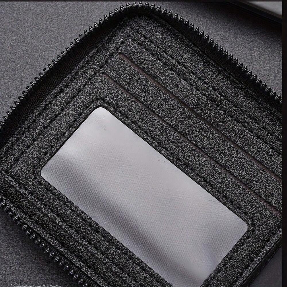 Vintage Style Men’s Faux Leather Wallet – Solid Color, Large Capacity with Multiple Card Slots & Coin Purse, Polyester Lined, Perfect Gift for Men