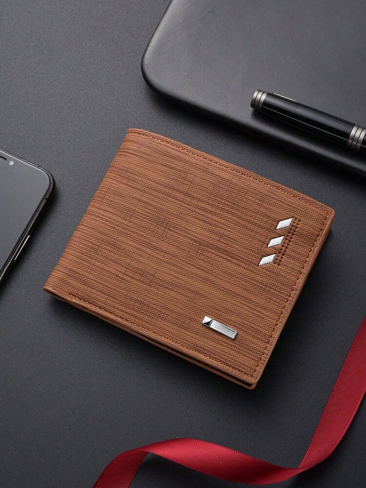 Classic Vintage Men’s Slim Wallet – Super Thin Leather Billfold for Young Adults & Students, Multifunctional Card Case, Mini & Compact